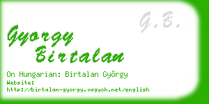gyorgy birtalan business card